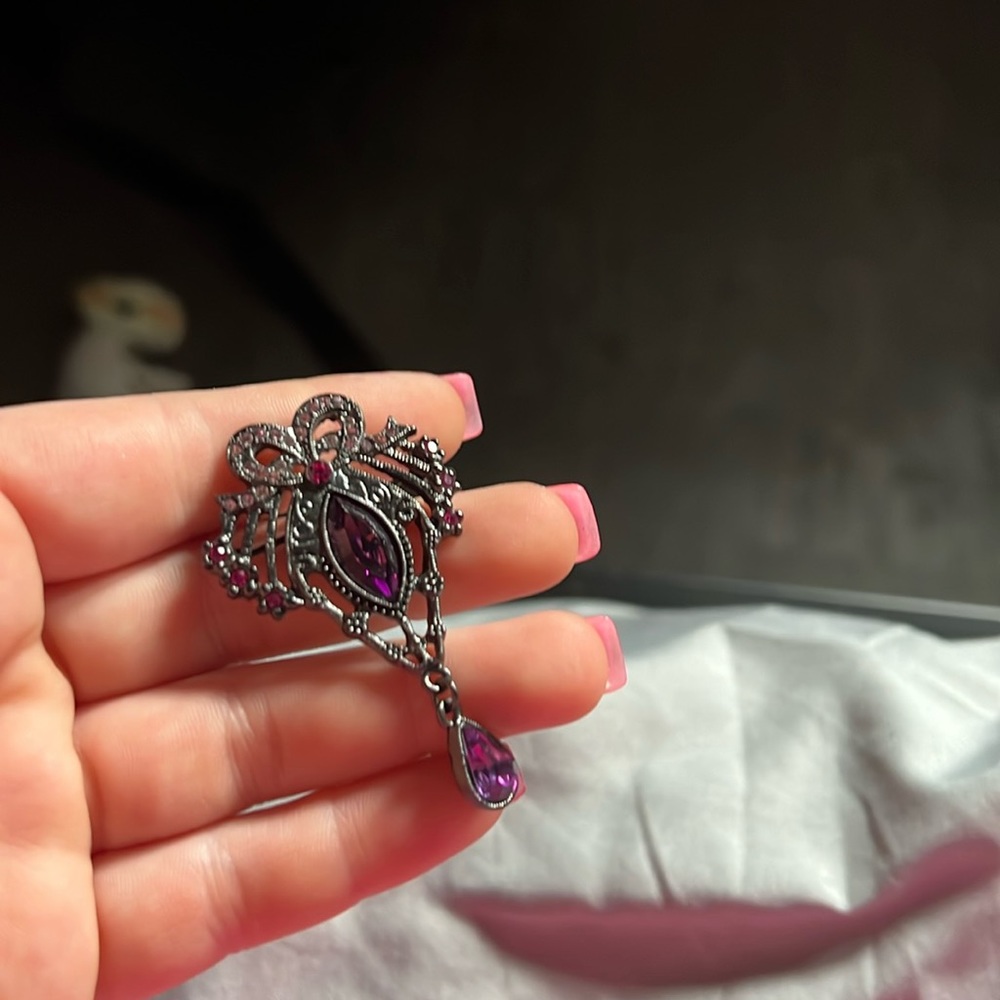Real amethyst brooch